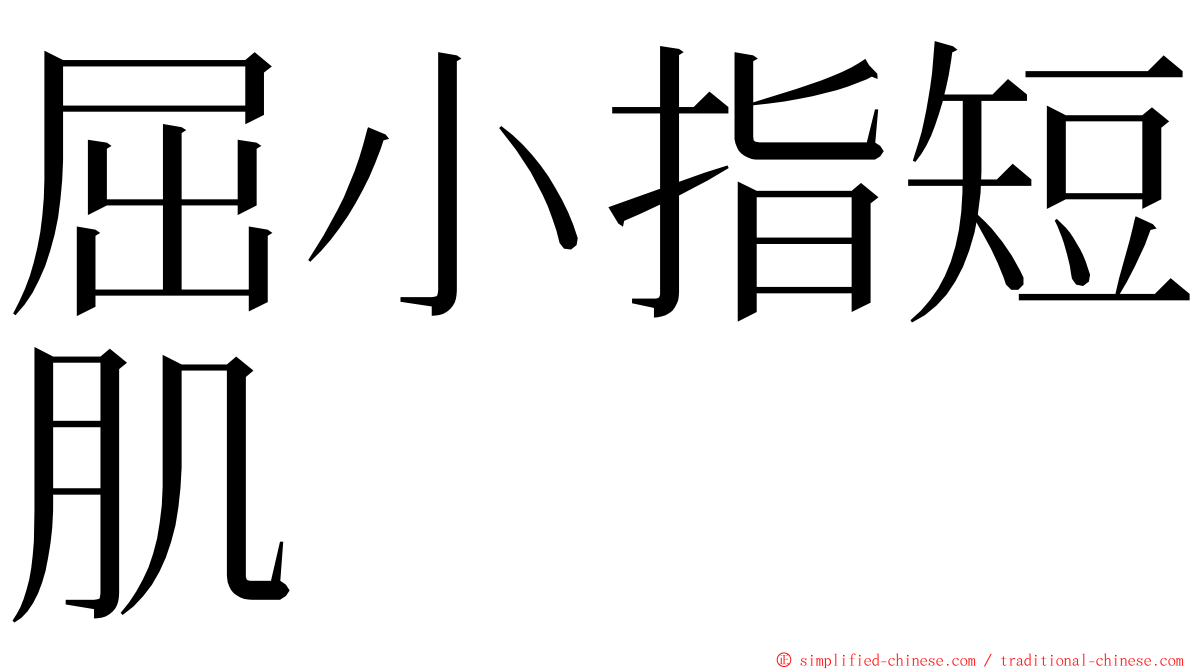 屈小指短肌 ming font