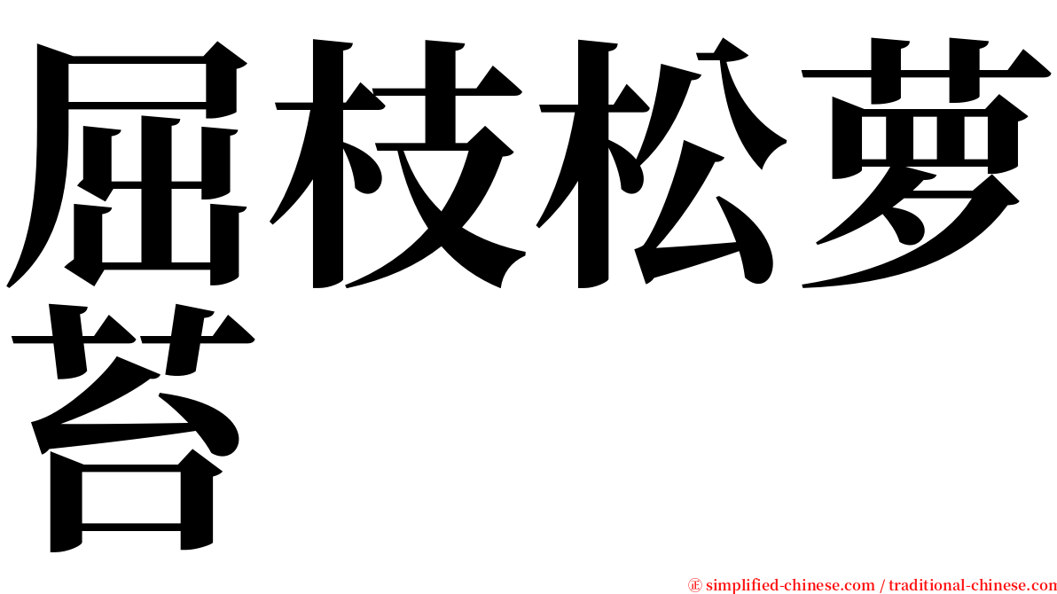 屈枝松萝苔 serif font