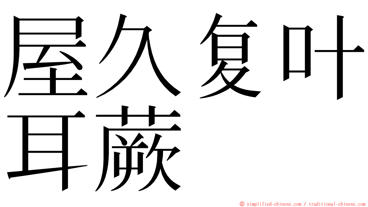 屋久复叶耳蕨 ming font