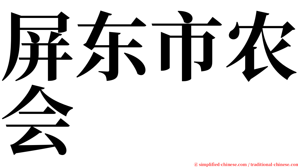 屏东市农会 serif font