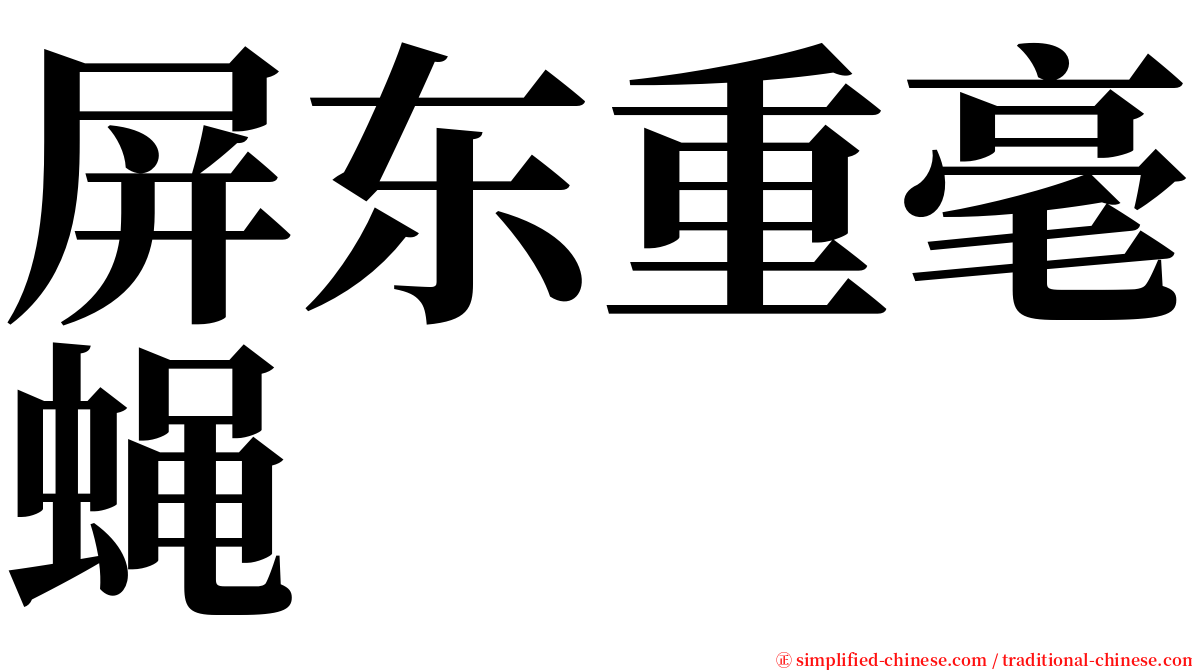 屏东重毫蝇 serif font