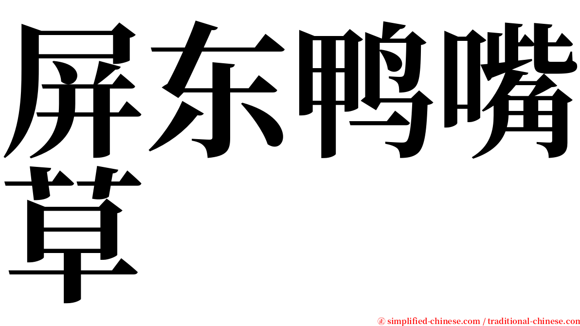 屏东鸭嘴草 serif font