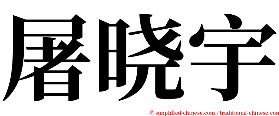 屠晓宇 serif font