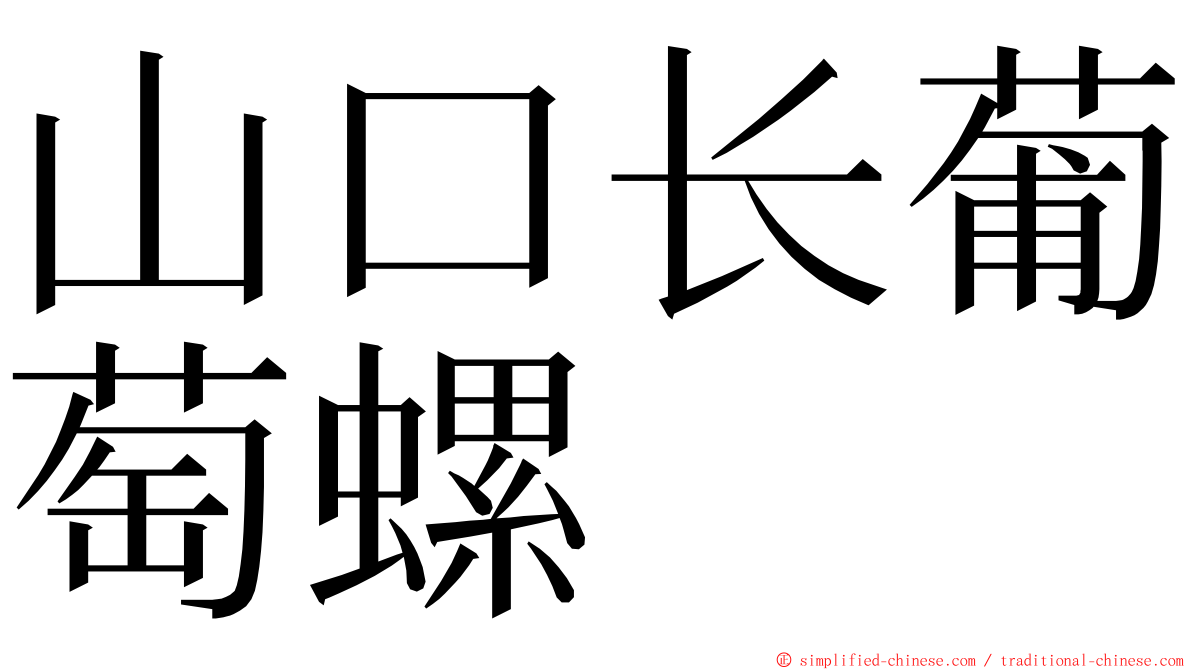 山口长葡萄螺 ming font