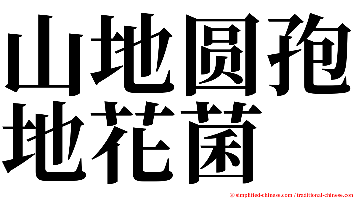 山地圆孢地花菌 serif font