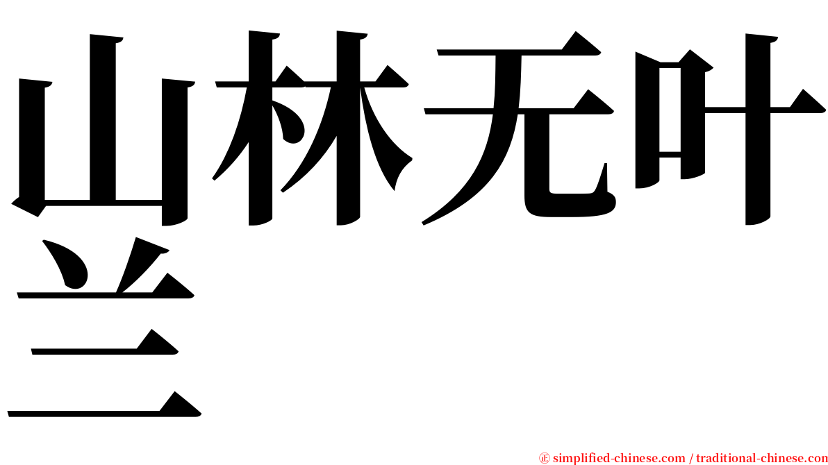 山林无叶兰 serif font