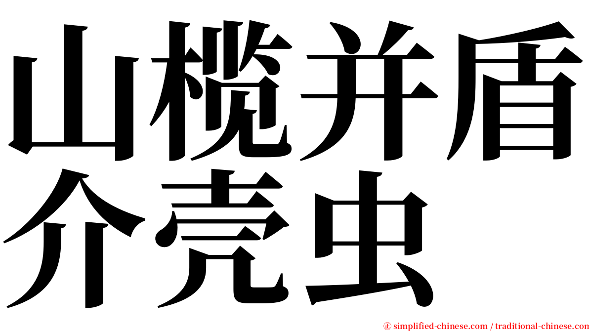 山榄并盾介壳虫 serif font