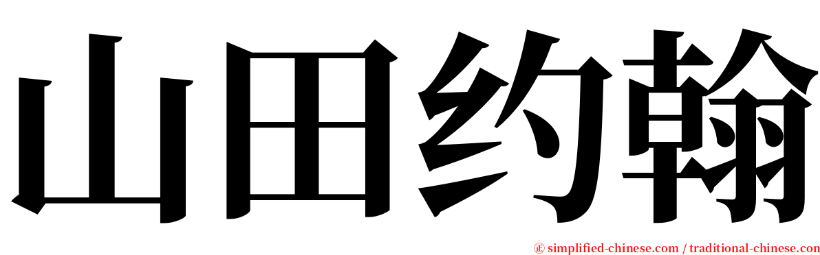 山田约翰 serif font