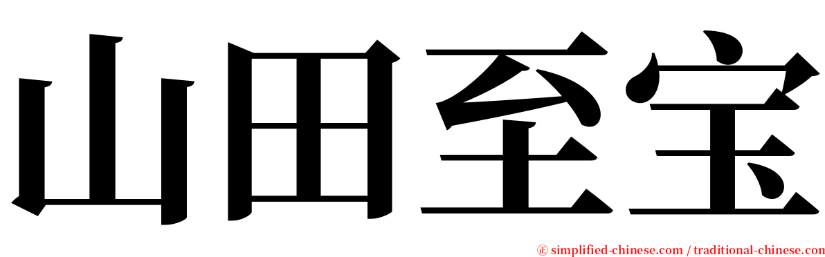 山田至宝 serif font