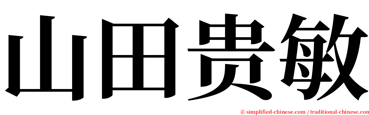 山田贵敏 serif font