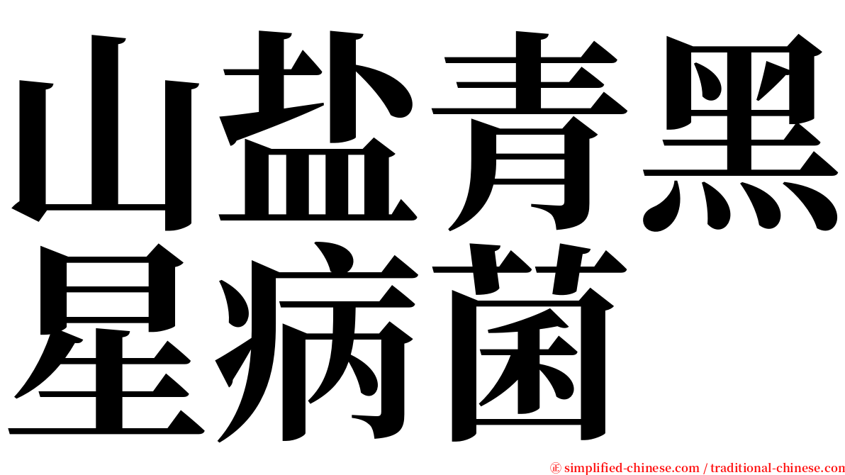 山盐青黑星病菌 serif font