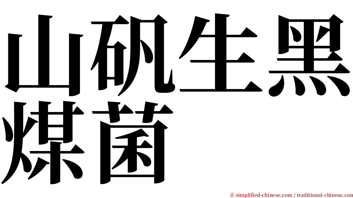 山矾生黑煤菌 serif font