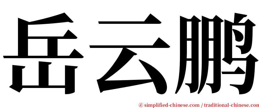 岳云鹏 serif font