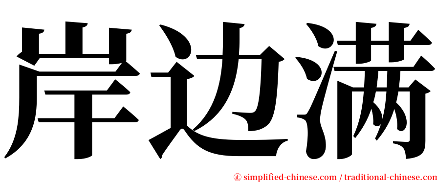 岸边满 serif font