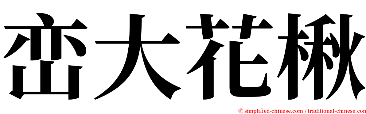 峦大花楸 serif font