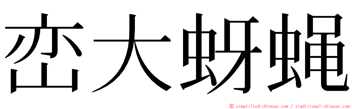 峦大蚜蝇 ming font