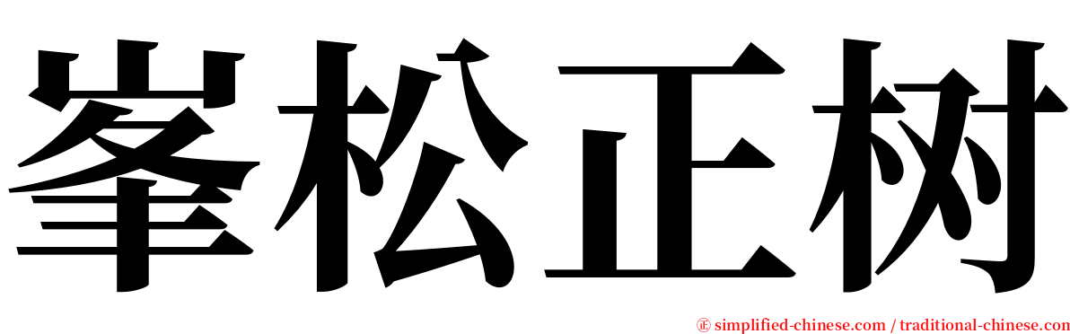 峯松正树 serif font