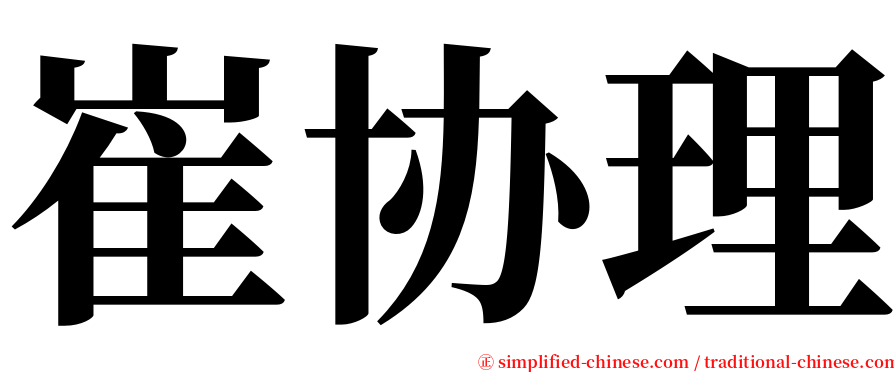 崔协理 serif font