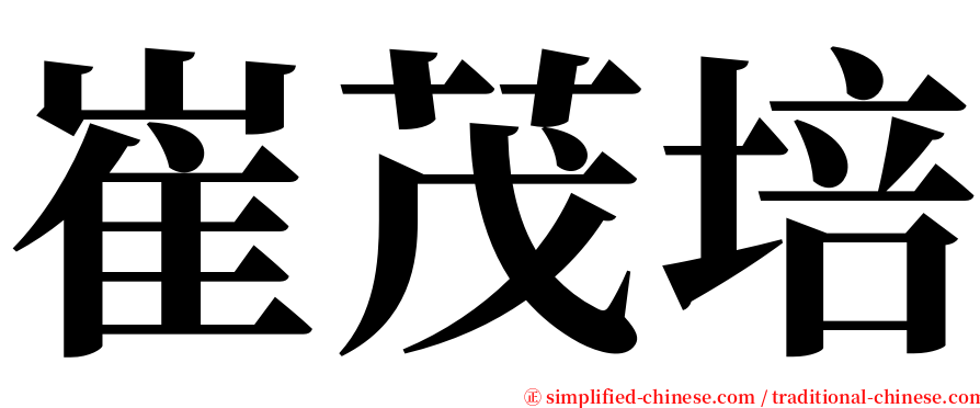 崔茂培 serif font