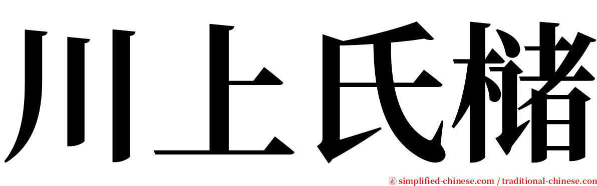 川上氏槠 serif font