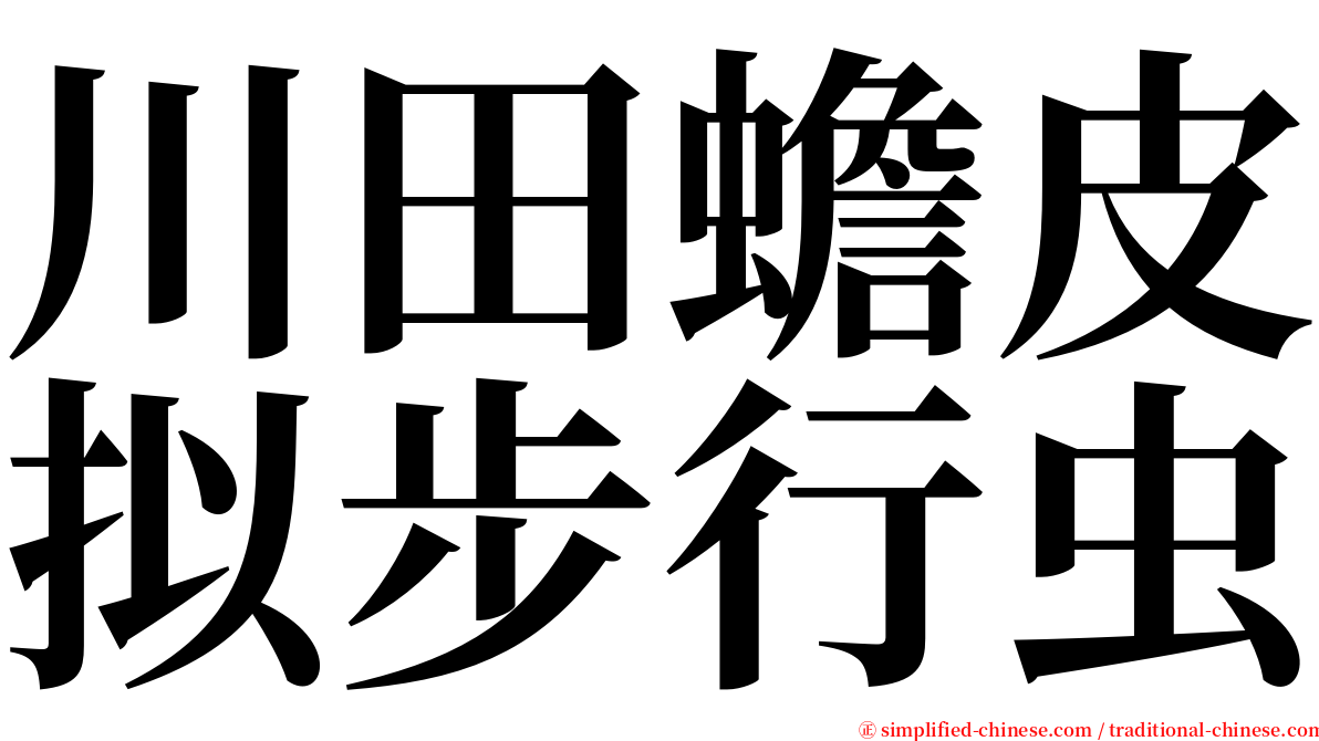 川田蟾皮拟步行虫 serif font