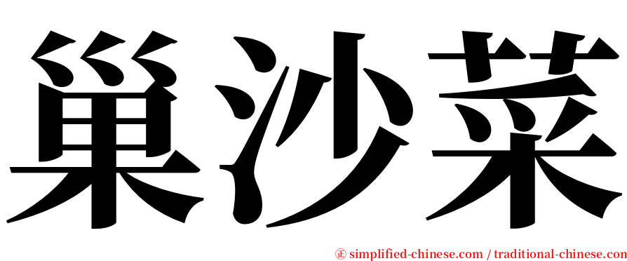 巢沙菜 serif font