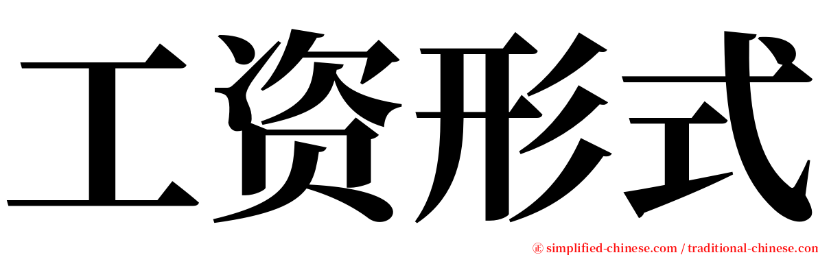 工资形式 serif font