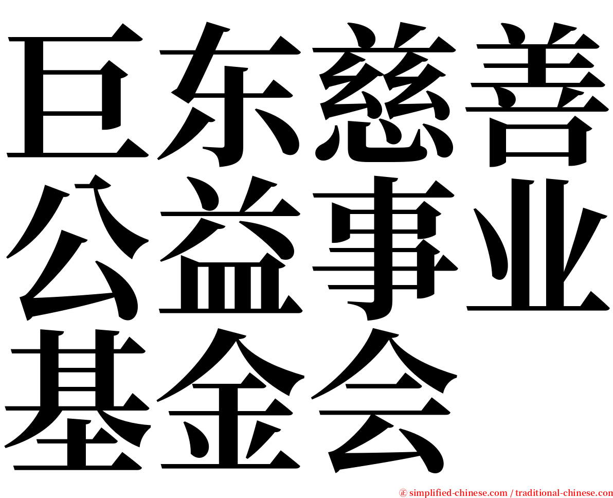 巨东慈善公益事业基金会 serif font