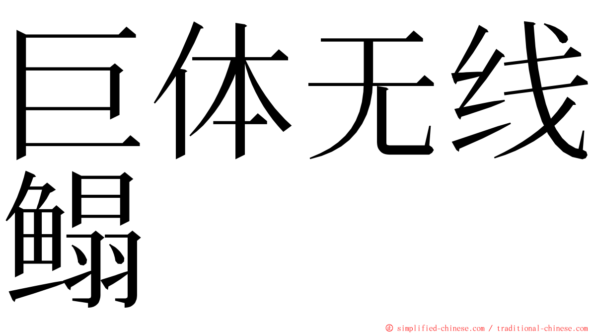 巨体无线鳎 ming font