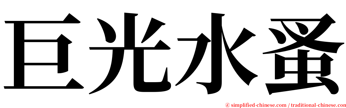 巨光水蚤 serif font