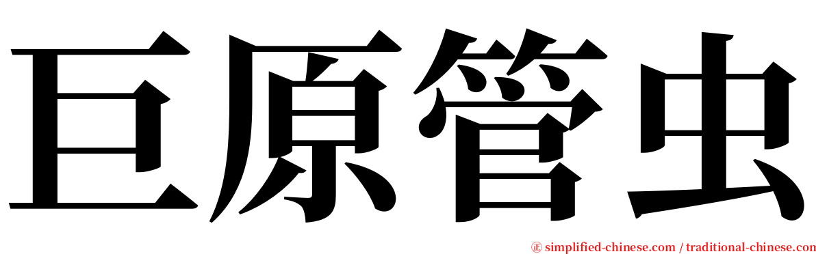 巨原管虫 serif font