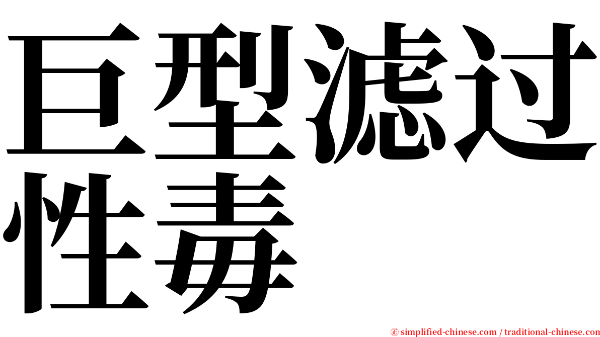 巨型滤过性毒 serif font