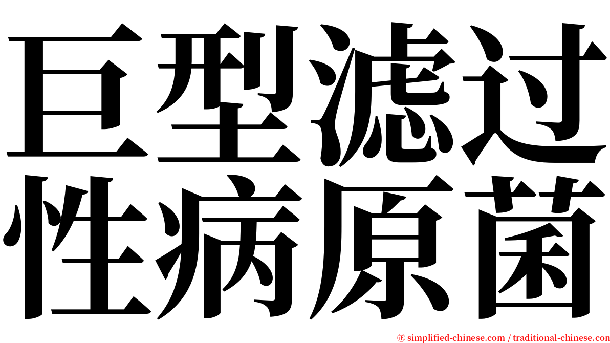 巨型滤过性病原菌 serif font