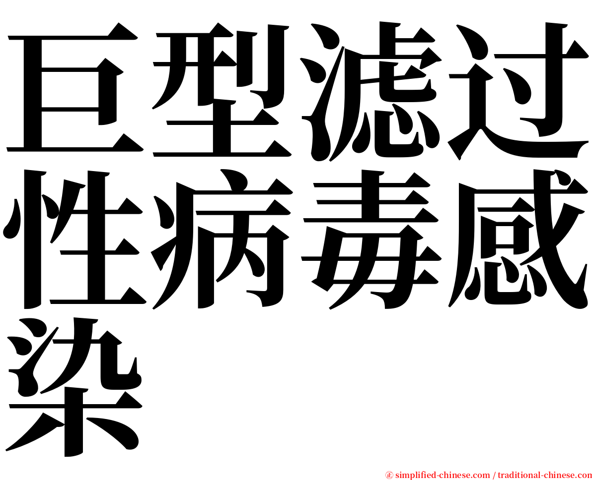 巨型滤过性病毒感染 serif font