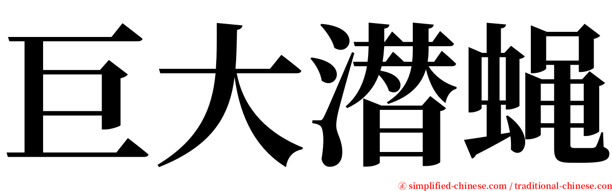 巨大潜蝇 serif font