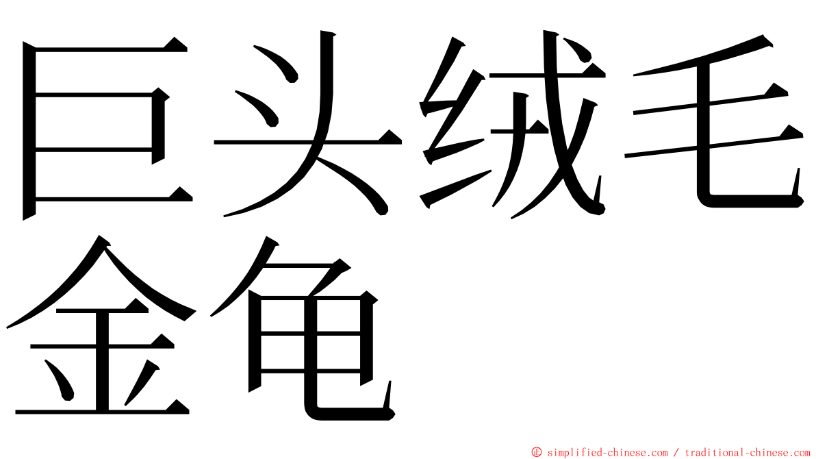 巨头绒毛金龟 ming font