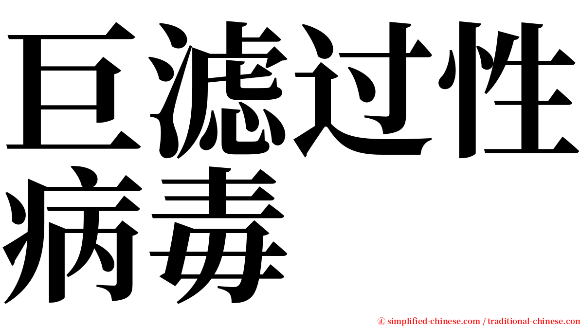 巨滤过性病毒 serif font