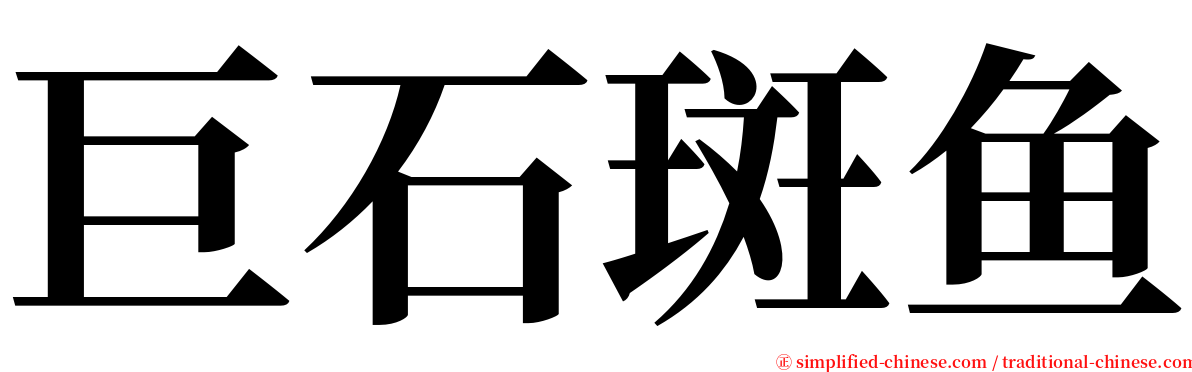 巨石斑鱼 serif font