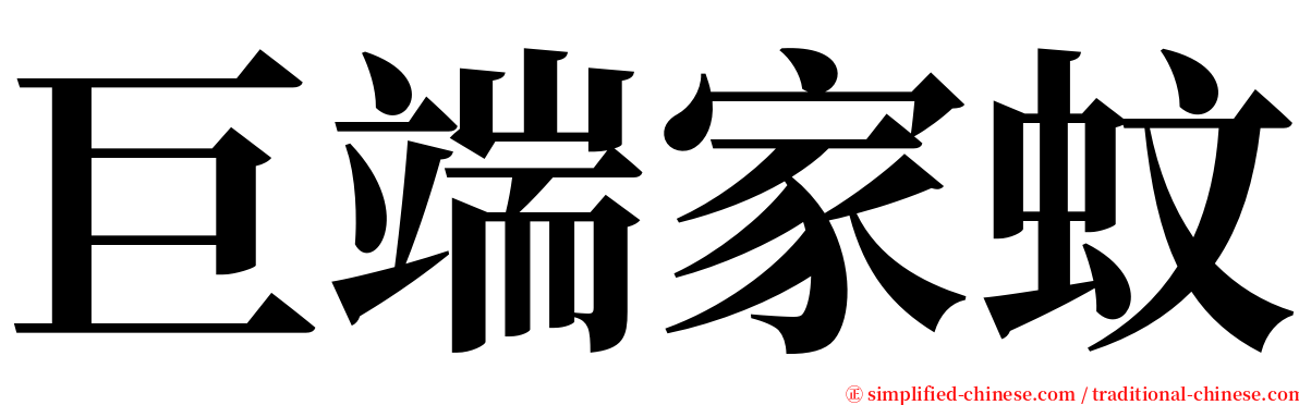 巨端家蚊 serif font