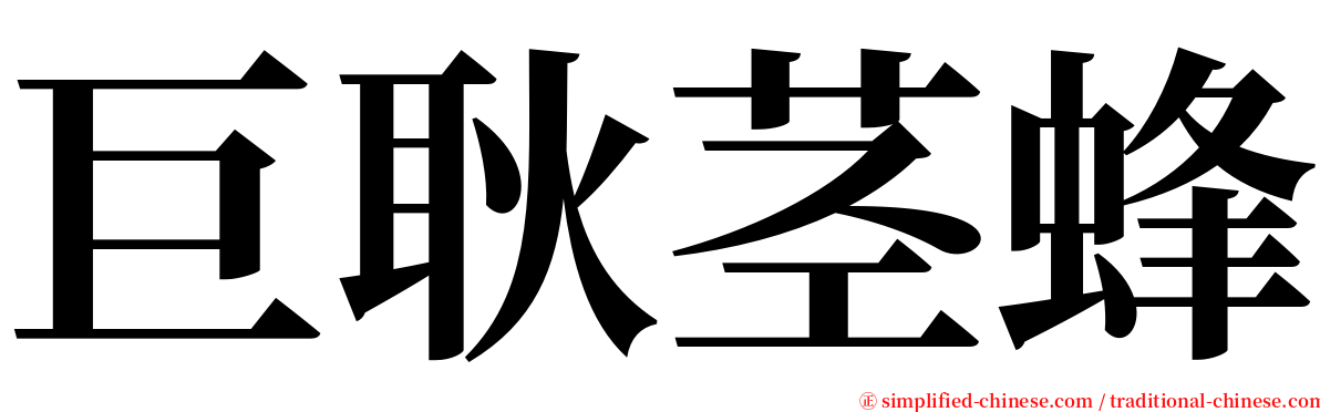 巨耿茎蜂 serif font