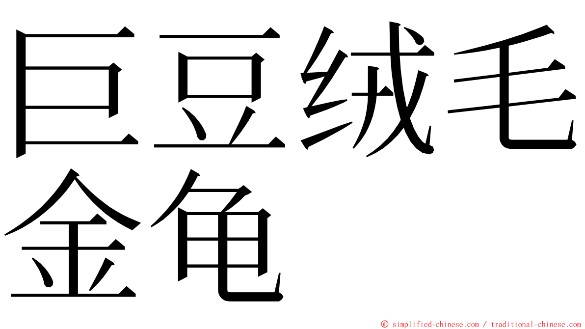 巨豆绒毛金龟 ming font