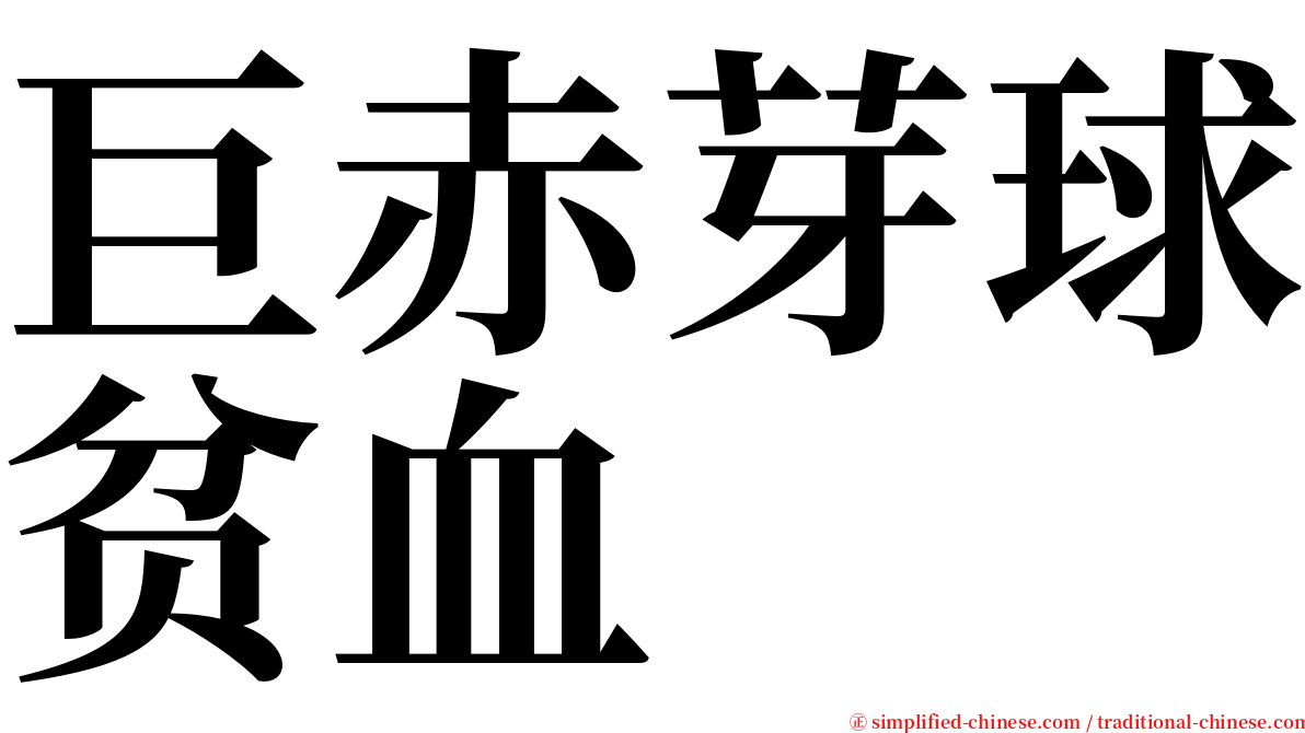 巨赤芽球贫血 serif font