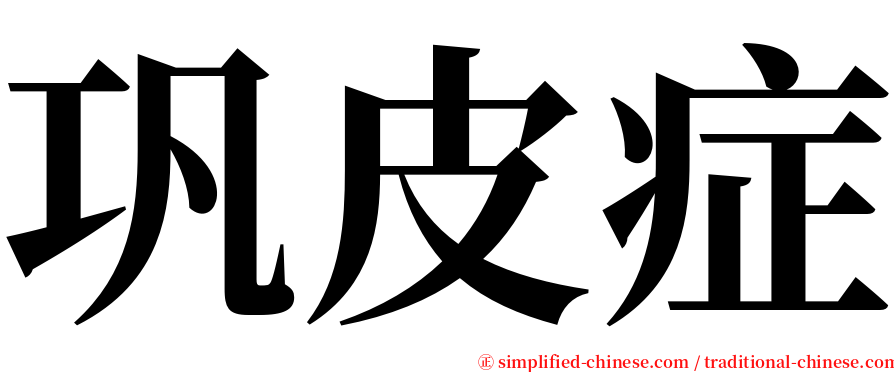 巩皮症 serif font