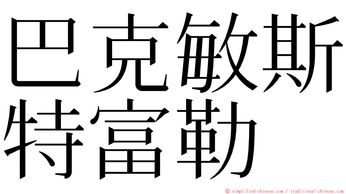 巴克敏斯特富勒 ming font