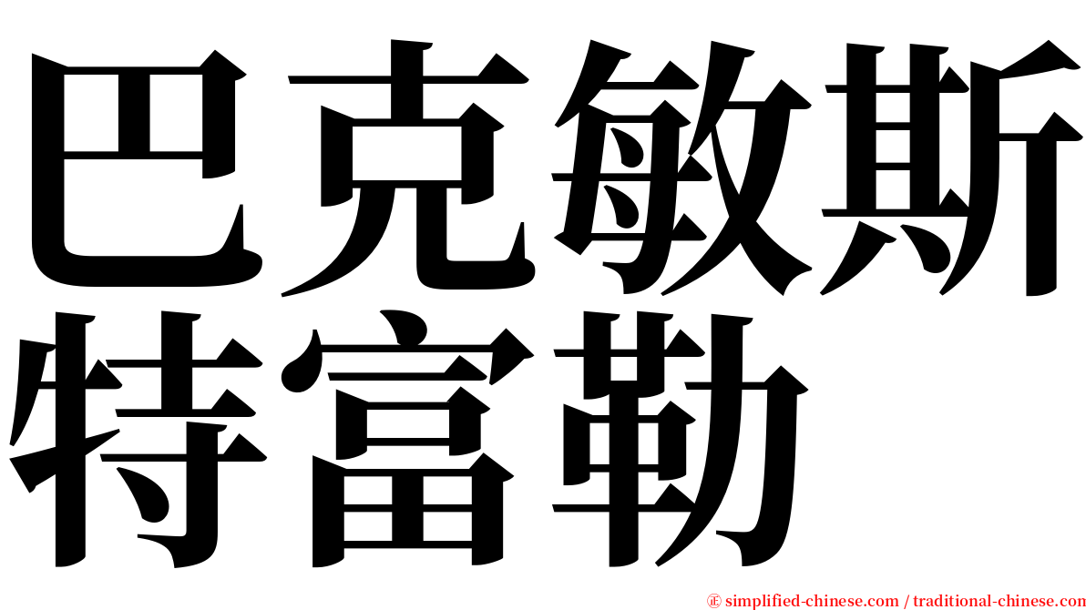 巴克敏斯特富勒 serif font