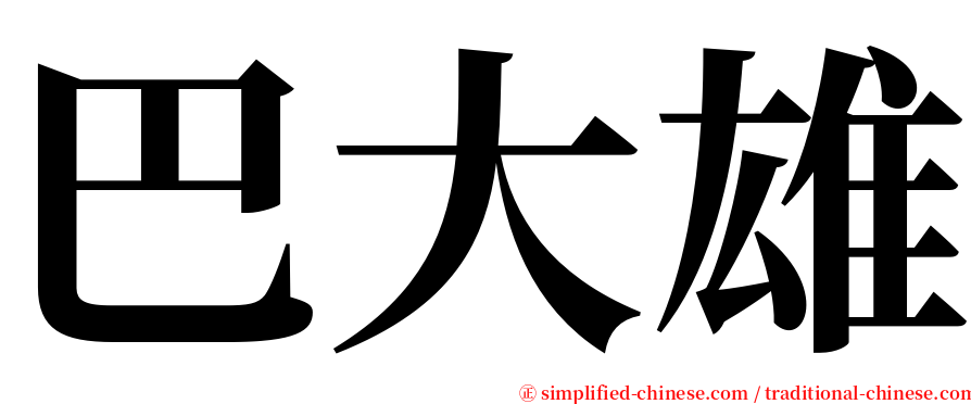 巴大雄 serif font