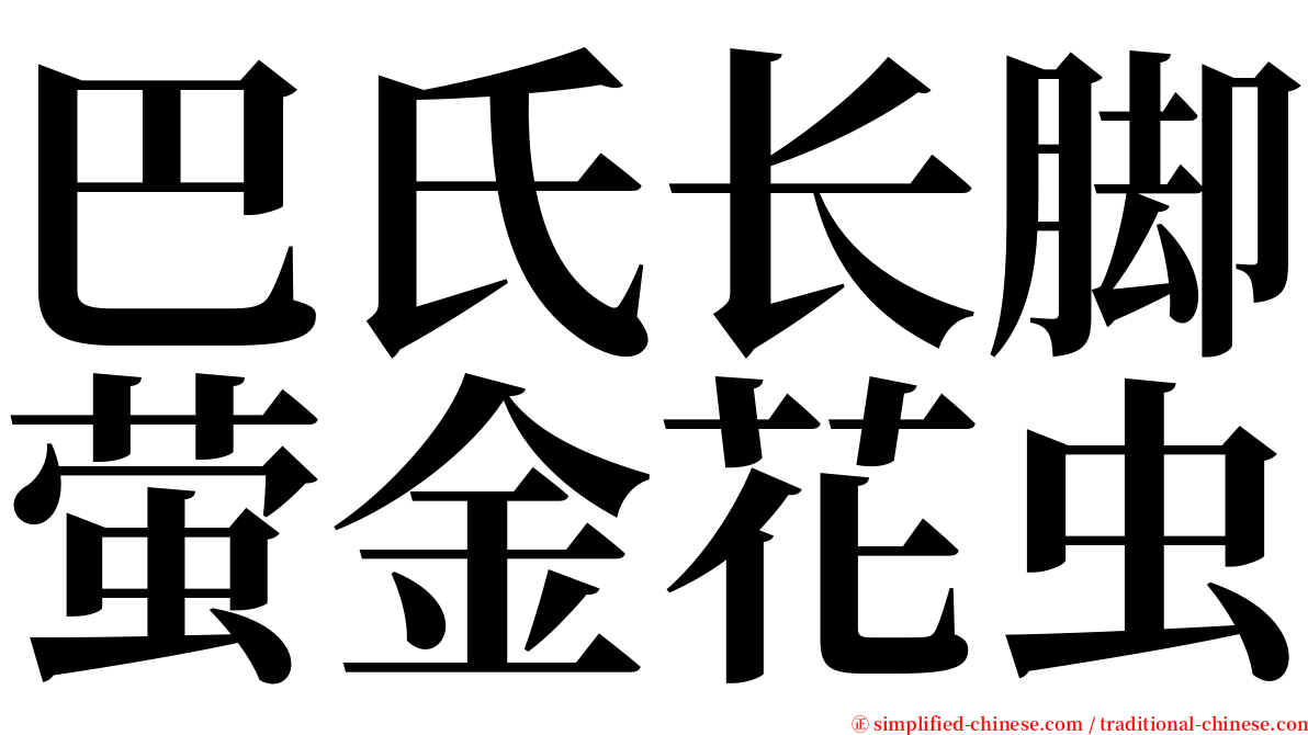 巴氏长脚萤金花虫 serif font