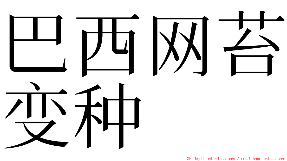 巴西网苔变种 ming font