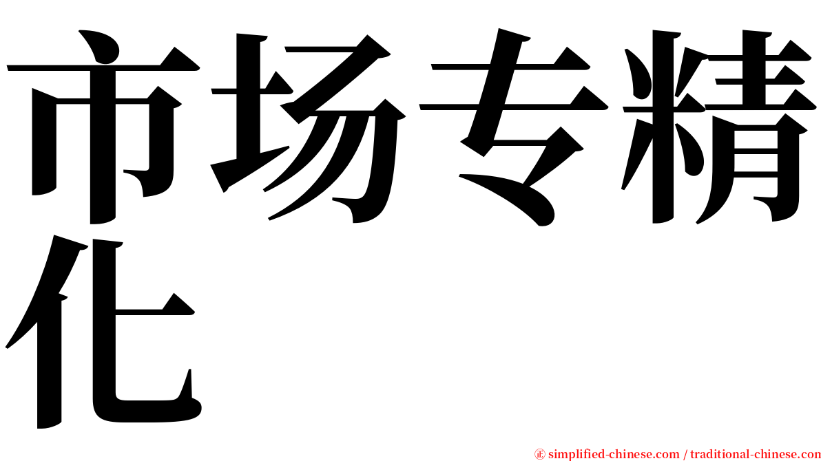 市场专精化 serif font