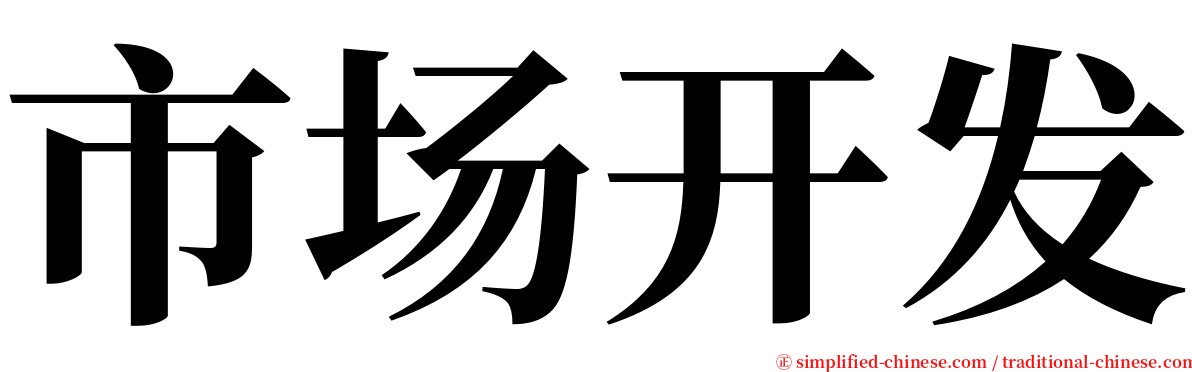 市场开发 serif font